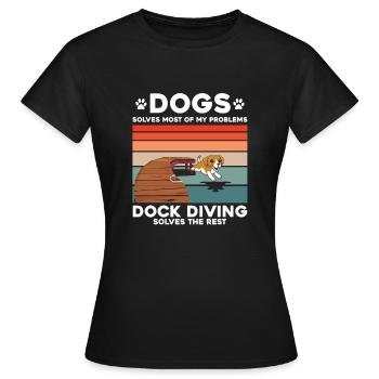 Sports nautiques pour chiens et sports nautiques pour chiens - T-shirt Femme - noir - Devant - AI Model Female 172 dark (172cm)