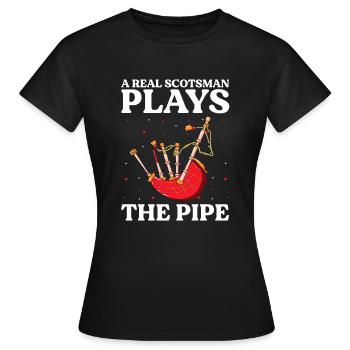 Dudelsack für Dudelsackspieler und Schotten - Frauen T-Shirt - Schwarz - Vorne - AI Model Female 172 dark (172cm)