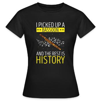 Bassoonist design for woodwind orchestra - Women's T-Shirt - black - Front - AI Model Female 172 dark (172cm)
