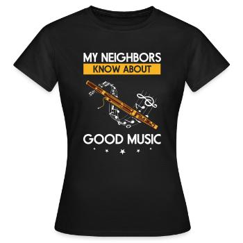 Bassoonist design for woodwind orchestra - Women's T-Shirt - black - Front - AI Model Female 172 dark (172cm)