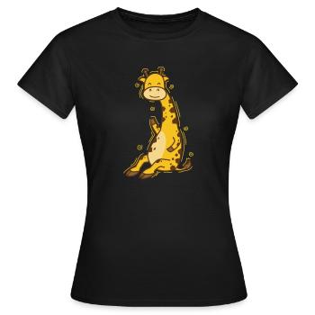 süße Giraffe Zoo Afrika Safari - Frauen T-Shirt - Schwarz - Vorne - AI Model Female 172 dark (172cm)
