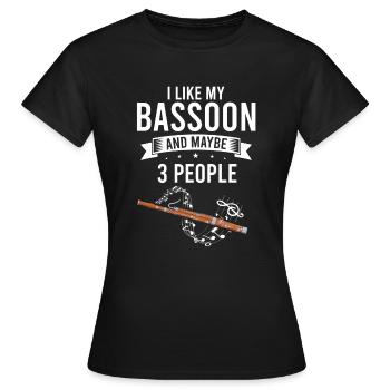 Bassoonist design for woodwind orchestra - Women's T-Shirt - black - Front - AI Model Female 172 dark (172cm)