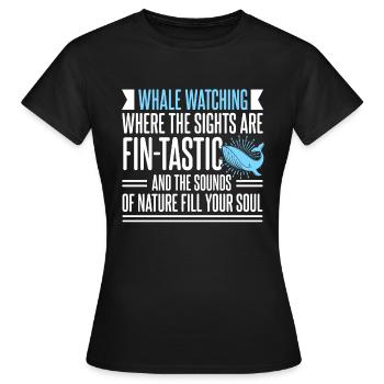 Whale design for whales and blue whales or beluga whales - Women's T-Shirt - black - Front - AI Model Female 172 dark (172cm)