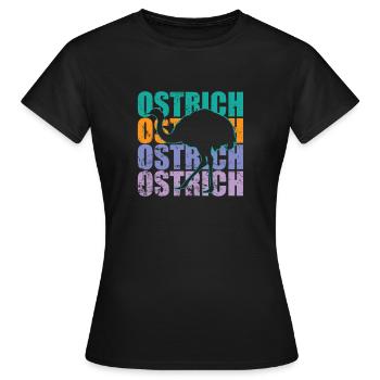 Ostrich Vogelstrauß Laufvogel Großvogel - Frauen T-Shirt - Schwarz - Vorne - AI Model Female 172 dark (172cm)