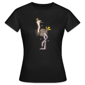 Vogel Strauß ist verwirrt Laufvogel - Frauen T-Shirt - Schwarz - Vorne - AI Model Female 172 dark (172cm)