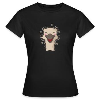 glücklicher Strauß Laufvogel Tier - Frauen T-Shirt - Schwarz - Vorne - AI Model Female 172 dark (172cm)