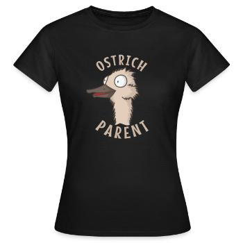 Ostrich Parent Laufvogel Strauß Natur - Frauen T-Shirt - Schwarz - Vorne - AI Model Female 172 dark (172cm)