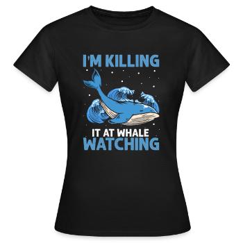 Meeressäuger für Orca-Beobachtung und Buckelwal - Frauen T-Shirt - Schwarz - Vorne - AI Model Female 172 dark (172cm)
