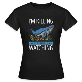 Orca Beobachtung für Buckelwale und Meerwale - Frauen T-Shirt - Schwarz - Vorne - AI Model Female 172 dark (172cm)