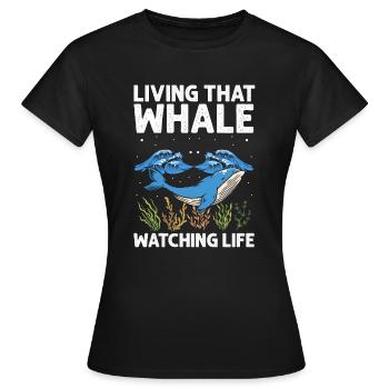 Orca Beobachtung für Buckelwale und Meerwale - Frauen T-Shirt - Schwarz - Vorne - AI Model Female 172 dark (172cm)