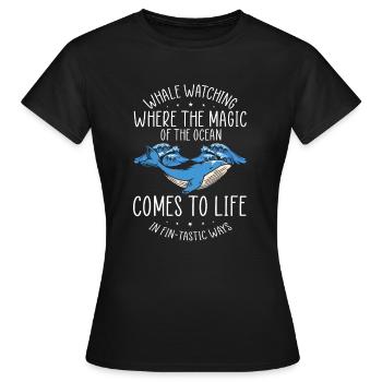 Meeressäuger für Orca-Beobachtung und Buckelwal - Frauen T-Shirt - Schwarz - Vorne - AI Model Female 172 dark (172cm)