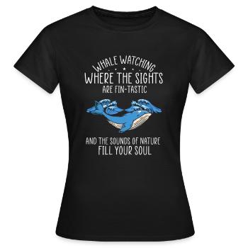 Orca Beobachtung für Buckelwale und Meerwale - Frauen T-Shirt - Schwarz - Vorne - AI Model Female 172 dark (172cm)