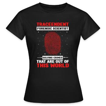 Forensische Kriminologie und Tatort-Ermittler - Frauen T-Shirt - Schwarz - Vorne - AI Model Female 172 dark (172cm)