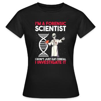 Forensische Kriminologie und Tatort-Ermittler - Frauen T-Shirt - Schwarz - Vorne - AI Model Female 172 dark (172cm)