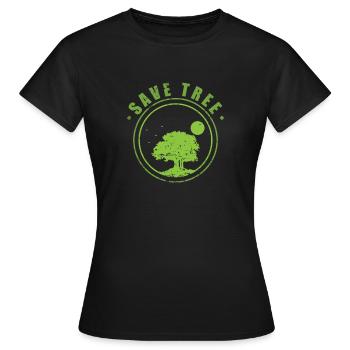 Save Tree Natur Wälder Blätter Umwelt - Frauen T-Shirt - Schwarz - Vorne - AI Model Female 172 dark (172cm)