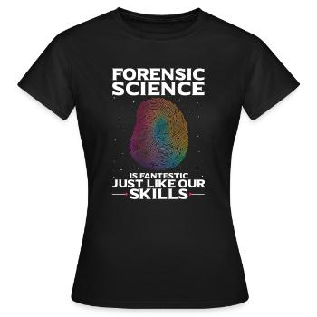 Forensische Kriminologie und Tatort-Ermittler - Frauen T-Shirt - Schwarz - Vorne - AI Model Female 172 dark (172cm)