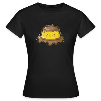 Pudding freut sich Nachtisch - Frauen T-Shirt - Schwarz - Vorne - AI Model Female 172 dark (172cm)