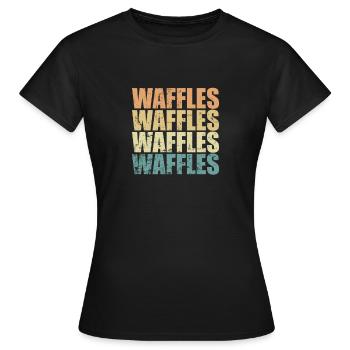 Waffles Nachtisch Gebäck Bäcker - Frauen T-Shirt - Schwarz - Vorne - AI Model Female 172 dark (172cm)
