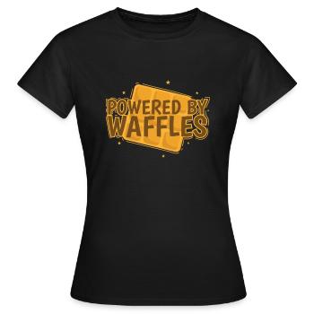 Powered by Waffles Dough Pastry Snack - Women's T-Shirt - black - Front - AI Model Female 172 dark (172cm)
