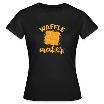 Waffles Maker Teig Gebäck Snack - Frauen T-Shirt - Schwarz - Vorne - AI Model Female 172 dark (172cm)