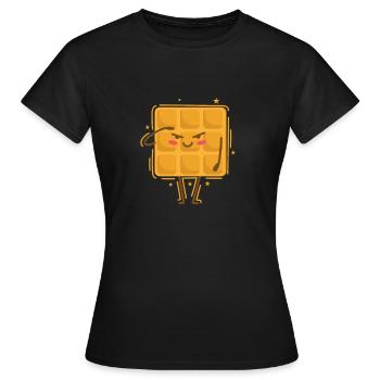 Waffel salutiert Teig Gebäck Snack - Frauen T-Shirt - Schwarz - Vorne - AI Model Female 172 dark (172cm)