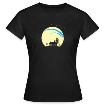 Étoiles filantes dans le ciel nocturne - T-shirt Femme - noir - Devant - AI Model Female 172 dark (172cm)