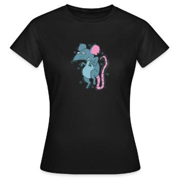 small rat pet rodent - Women's T-Shirt - black - Front - AI Model Female 172 dark (172cm)