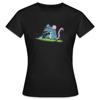 Rat Surfing Pet Rodent - Women's T-Shirt - black - Front - AI Model Female 172 dark (172cm)