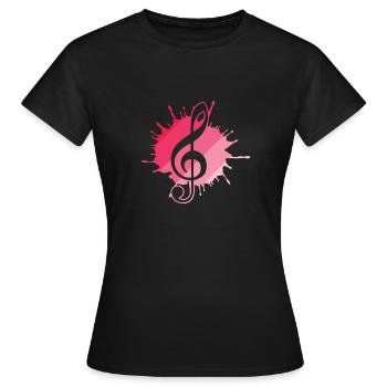 Clé de sol Clé de sol Clé de musique - T-shirt Femme - noir - Devant - AI Model Female 172 dark (172cm)