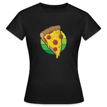 Pizza au salami, à l’italienne et au fromage - T-shirt Femme - noir - Devant - AI Model Female 172 dark (172cm)