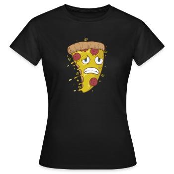 La pizza, le salami et le fromage ont peur - T-shirt Femme - noir - Devant - AI Model Female 172 dark (172cm)