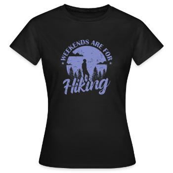 Les week-ends sont des randonnées nature - T-shirt Femme - noir - Devant - AI Model Female 172 dark (172cm)