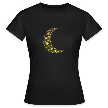Lune des étoiles cratère ciel nocturne - T-shirt Femme - noir - Devant - AI Model Female 172 dark (172cm)