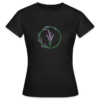 Lavendel Kreis Pflanze Garten Duft - Frauen T-Shirt - Schwarz - Vorne - AI Model Female 172 dark (172cm)