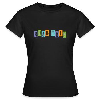 Road Trip Reise Picknick Abenteuer Route - Frauen T-Shirt - Schwarz - Vorne - AI Model Female 172 dark (172cm)