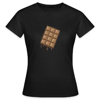 Tafel Schokolade schmilzt Vollmilch Kakao - Frauen T-Shirt - Schwarz - Vorne - AI Model Female 172 dark (172cm)