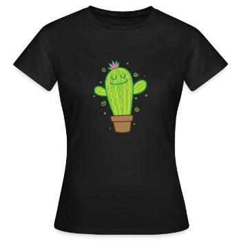 Kaktuspflanze in der Hitze - Frauen T-Shirt - Schwarz - Vorne - AI Model Female 172 dark (172cm)