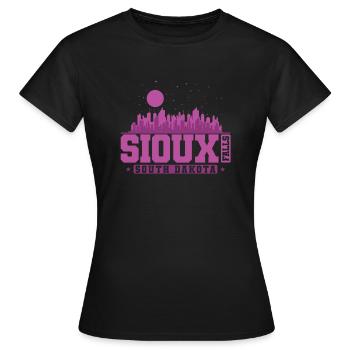 Sioux Falls Stadt im Bundesstaat South Dakota - Frauen T-Shirt - Schwarz - Vorne - AI Model Female 172 dark (172cm)