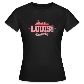 Louisville Stadt im Bundesstaat Kentucky - Frauen T-Shirt - Schwarz - Vorne - AI Model Female 172 dark (172cm)