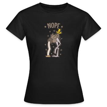 Nope Strauß Kopf im Sand Laufvogel - Frauen T-Shirt - Schwarz - Vorne - AI Model Female 172 dark (172cm)