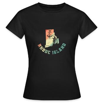 Rhode Island Heimat Staat in den USA - Frauen T-Shirt - Schwarz - Vorne - AI Model Female 172 dark (172cm)