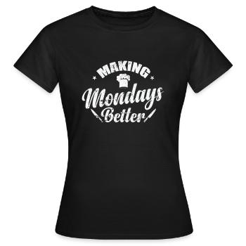 Améliorer les lundis - T-shirt Femme - noir - Devant - AI Model Female 172 dark (172cm)