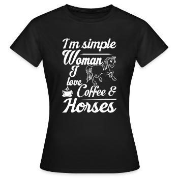 Café chevaux de cheval - T-shirt Femme - noir - Devant - AI Model Female 172 dark (172cm)