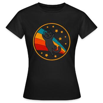 Bombay Cat Space Cat - T-shirt Femme - noir - Devant - AI Model Female 172 dark (172cm)