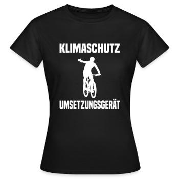 Klimaschutz Umsetzungsgerät Fahrrad Fahren Klima - Frauen T-Shirt - Schwarz - Vorne - AI Model Female 172 dark (172cm)