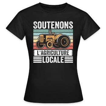 Unterstützen wir die lokale Landwirtschaft - Frauen T-Shirt - Schwarz - Vorne - AI Model Female 172 dark (172cm)