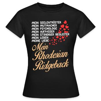 Rhodesian-Ridgeback- Mein - Frauen T-Shirt - Schwarz - Vorne - AI Model Female 172 dark (172cm)