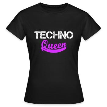 Techno Queen Rave Electro - Frauen T-Shirt - Schwarz - Vorne - AI Model Female 172 dark (172cm)