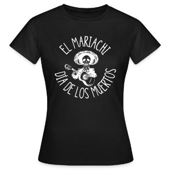 El Mariachi Sugar Skull Día de los muertos - Frauen T-Shirt - Schwarz - Vorne - AI Model Female 172 dark (172cm)