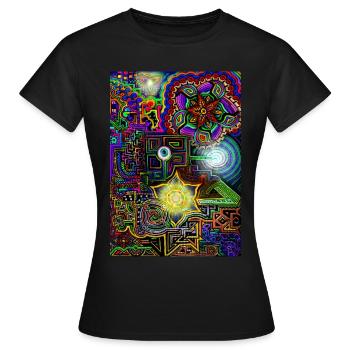 Psychedelic universe - Women's T-Shirt - black - Front - AI Model Female 172 dark (172cm)